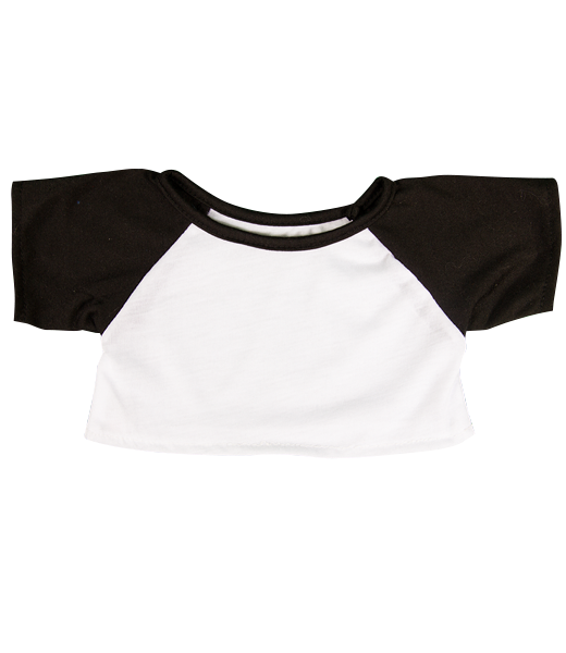 White w/Black Colored Sleeves T-Shirt 8