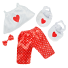 Satin Heart PJ's w/slippers 16"