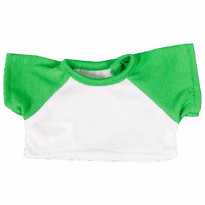 White w/ Green Colored Sleeves T-Shirt 8"