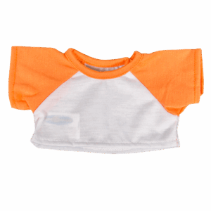 White w/ Orange Colored Sleeves T-Shirt 8"