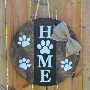 Home with Paws Door Hanger