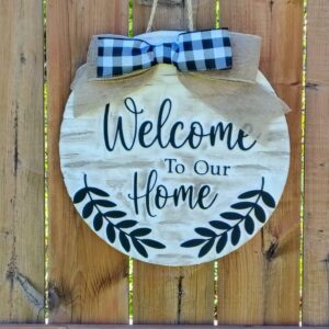Welcome To Our Home Antique Door Hanger