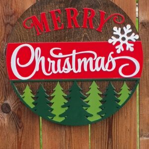 Rustic Merry Christmas Door Hanger
